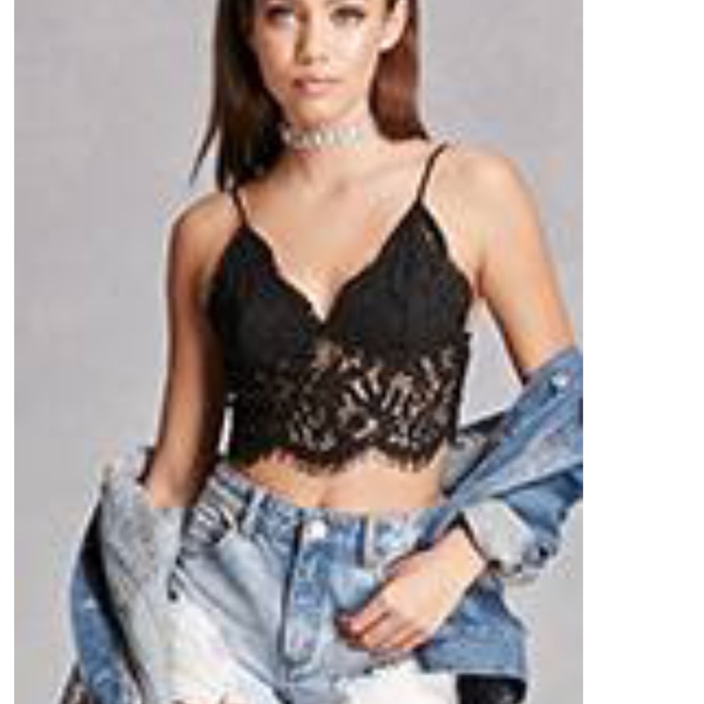 NWT Stolen Hearts Lace Eyelash Cami / Bralette S